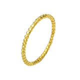 Brass 22k Gold Plated Beaded Thin Band Rings