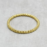 Brass 22k Gold Plated Beaded Thin Band Rings