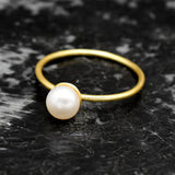 Natural Pearl Gemstone Statement Ring,  22k  Rings