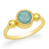 Solid 925 Silver Amazonite Statement Rings, Gold Plated Gemstone Ring, Wholesale jewelry