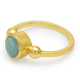 Solid 925 Silver Amazonite Statement Rings,  Gemstone Ring, Wholesale jewelry