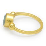 Solid 925 Silver Amazonite Statement Rings, Gold Plated Gemstone Ring, Wholesale jewelry