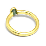 Brass 22k Gold Plated Emerald Gemstone Minimalist Statement Rings