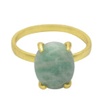 925 Sterling Silver Amazonite Rings, Silver and Gold Plated Rings, Wholesale jewelry