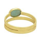 925 Sterling Silver Gold Plated Amazonite Gemstone Rings, Statement Rings, Wholesale jewelry