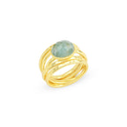 Pearl, Aquamarine, Black Onyx Statement Ring - La Vitá Jewels