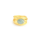 Pearl, Aquamarine, Black Onyx Statement Ring - La Vitá Jewels
