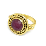 Round Ruby Gemstone Ring