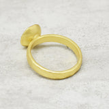 Brass 22k Gold Plated Pearl Gemstone Statement Rings