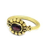 Natural Garnet Gemstone Ring in 925 Silver 22k Gold Plated, Wholesale jewelry