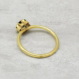 Brass 22k Gold Plated Black Onyx Floral Rings, Wholesale jewelry