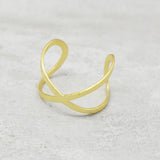 Open Cuff Criss Cross Band Rings, Statement Adjustable Rings, Wholesaler Jewelry