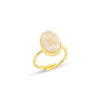 White Druzy Stone Adjustable Rings - La Vitá Jewels