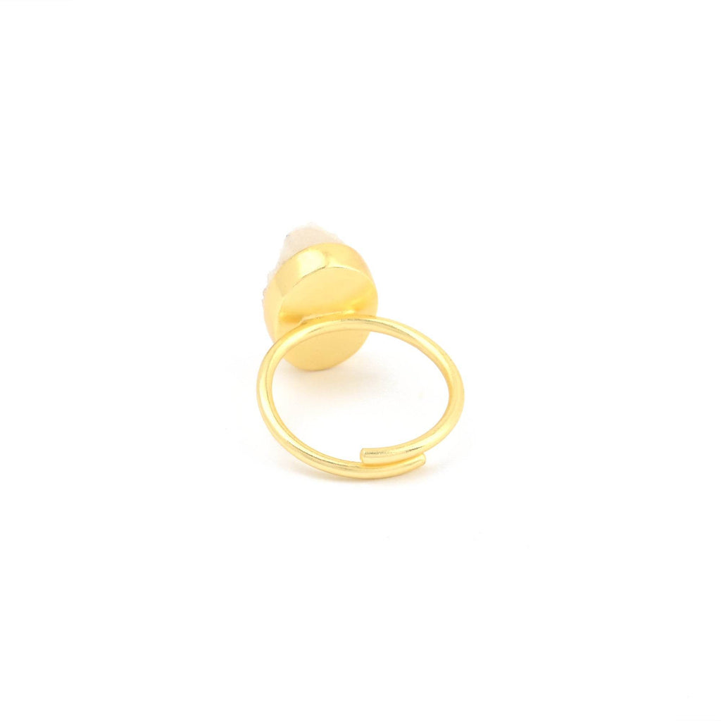 White Druzy Stone Adjustable Rings - La Vitá Jewels