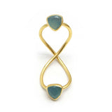 Aqua Chalcedony Gemstone Knuckle Rings, Wholesale jewelry