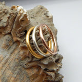 Three band ring, brass band ring, rings for women, women accessory, gifts jewelry, Wholesale jewelry