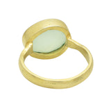 Brass 22k Gold Plated Aqua Chalcedony Gemstone Rings, Wholesale jewelry