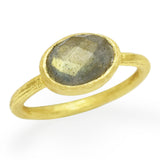 925 Silver Gold Plated Labradorite Gemstone Rings, Hammered Band Ring, Wholesale jewelry