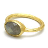 925 Silver Gold Plated Labradorite Gemstone Rings, Hammered Band Ring, Wholesale jewelry