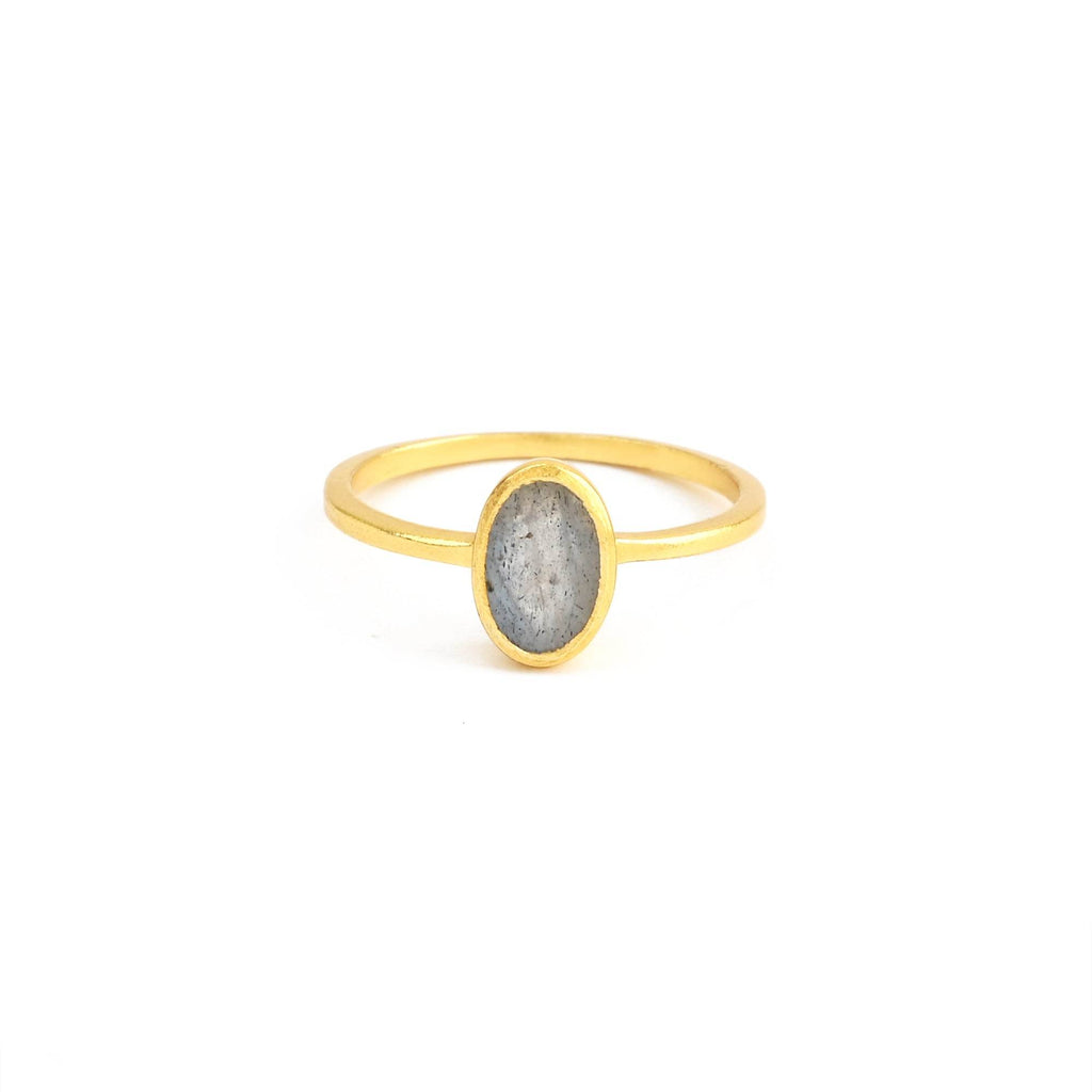 Labradorite and Rainbow Moonstone Rings in Sterling Silver - La Vitá Jewels