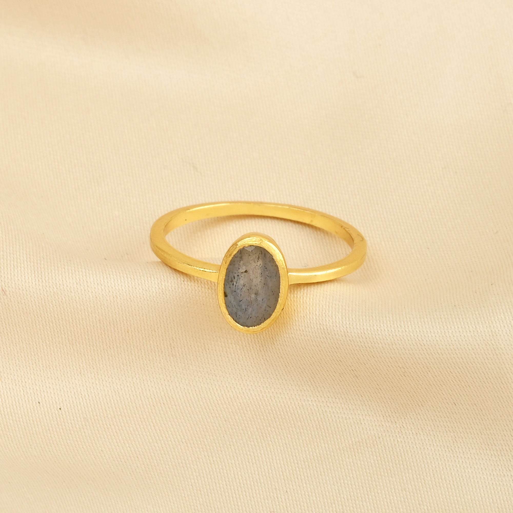 Labradorite and Rainbow Moonstone Rings in Sterling Silver - La Vitá Jewels