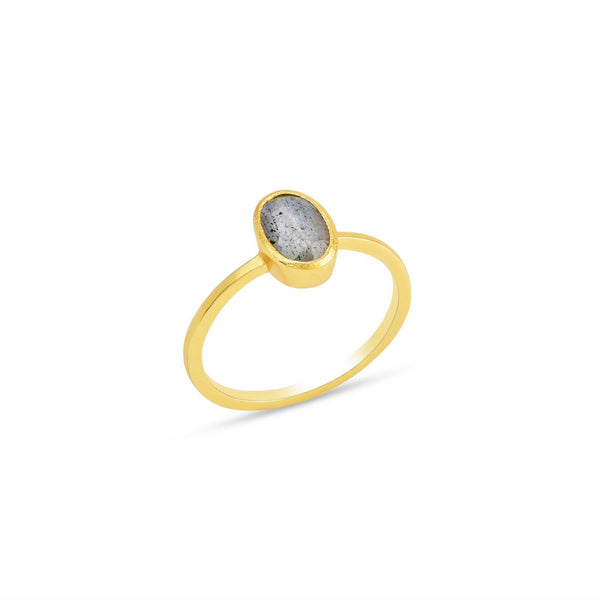 Labradorite and Rainbow Moonstone Rings in Sterling Silver - La Vitá Jewels