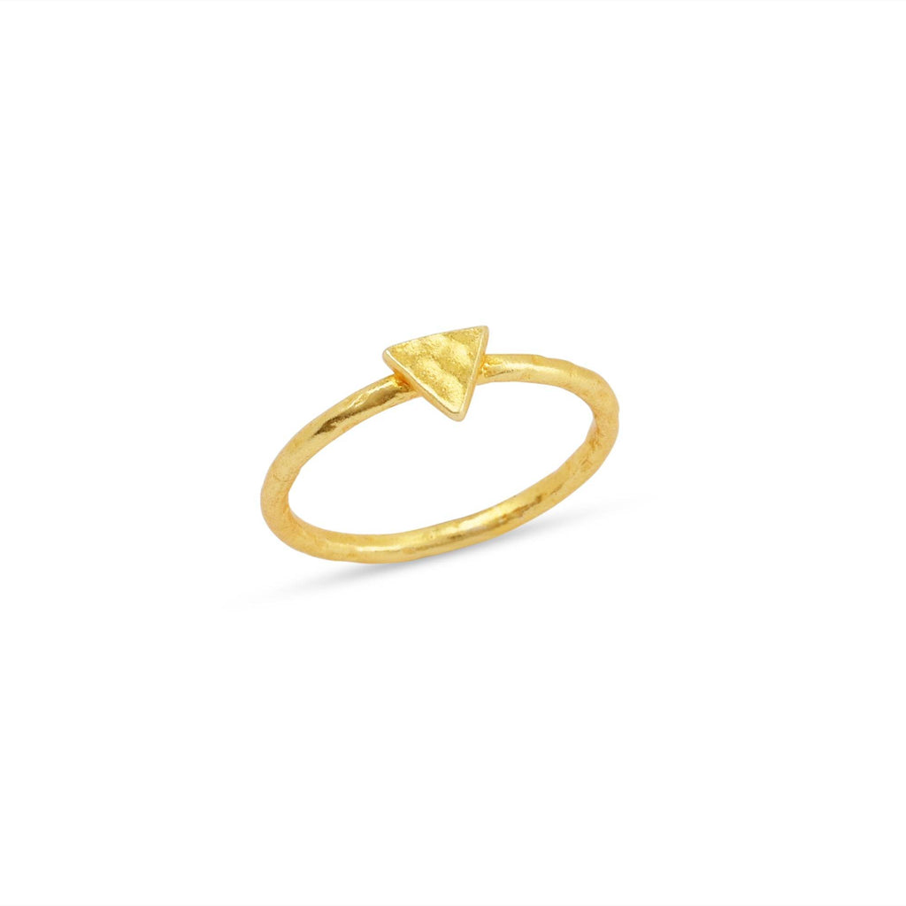 Triangle Shape Hammered Minimalist Rings - La Vitá Jewels