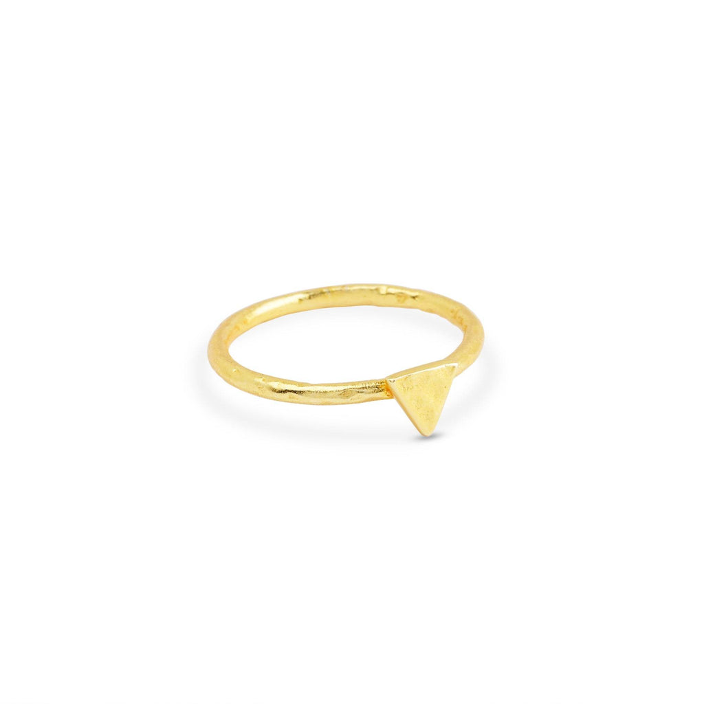 Triangle Shape Hammered Minimalist Rings - La Vitá Jewels