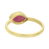 Marquise Pink Quartz Gold-Plated Ring in Sterling