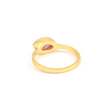 Marquise Pink Quartz Gold-Plated Ring in Sterling