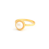Pearl Stone Ring, Handmade Statement Rings
