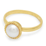 Pearl Stone Ring,  Handmade Statement Rings