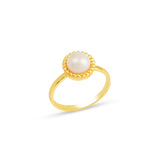 Pearl Stone Ring, Handmade Statement Rings