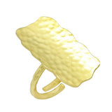 22k  Rectangle Shaped Hammered Adjustable Ring, Wholesale jewelry