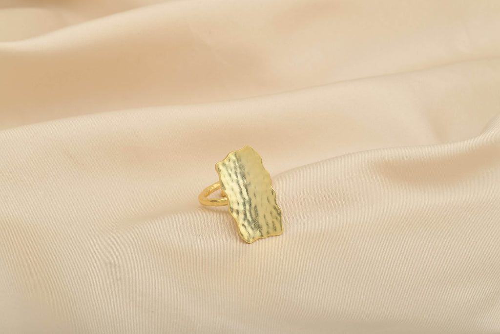 Rectangle Shaped Hammered Adjustable Rings - La Vitá Jewels