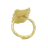 Brass 22k Gold Plated Rectangle Shaped Hammered Adjustable Ring, Wholesale jewelry