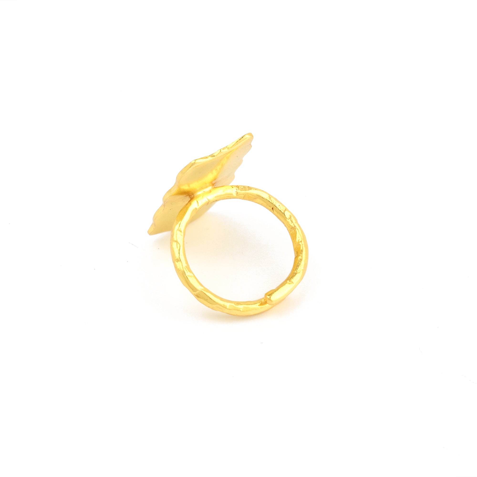 Rectangle Shaped Hammered Adjustable Rings - La Vitá Jewels