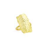 Rectangle Shaped Hammered Adjustable Rings