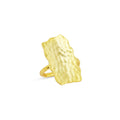 Rectangle Shaped Hammered Adjustable Rings - La Vitá Jewels