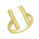 Brass 22k Gold Plated Hammered Adjustable Ring, Wholesale jewelry