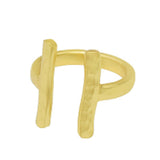 Brass 22k Gold Plated Hammered Adjustable Ring, Wholesale jewelry