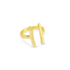 Hammered Open Cuff Adjustable Ring - La Vitá Jewels