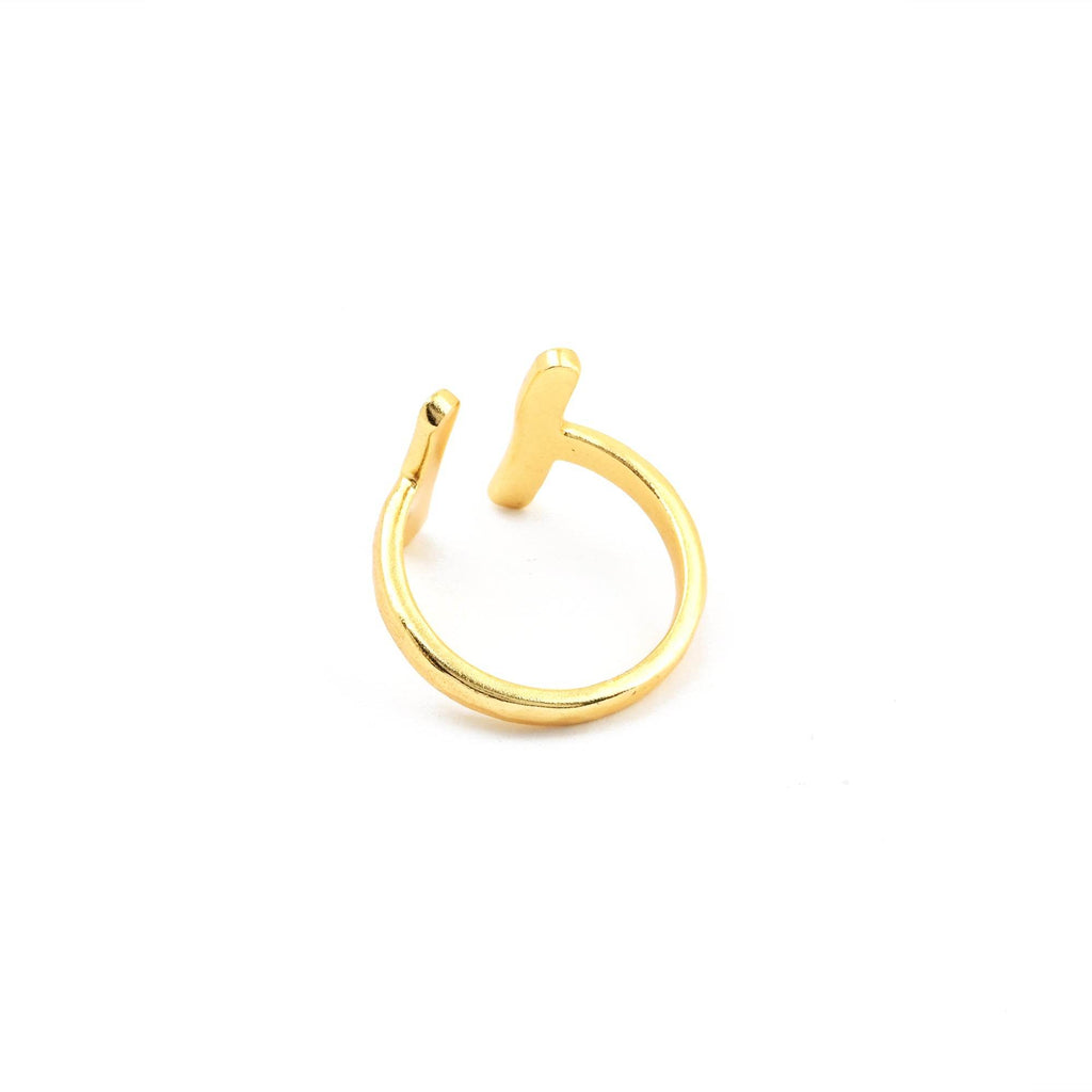 Hammered Open Cuff Adjustable Ring - La Vitá Jewels