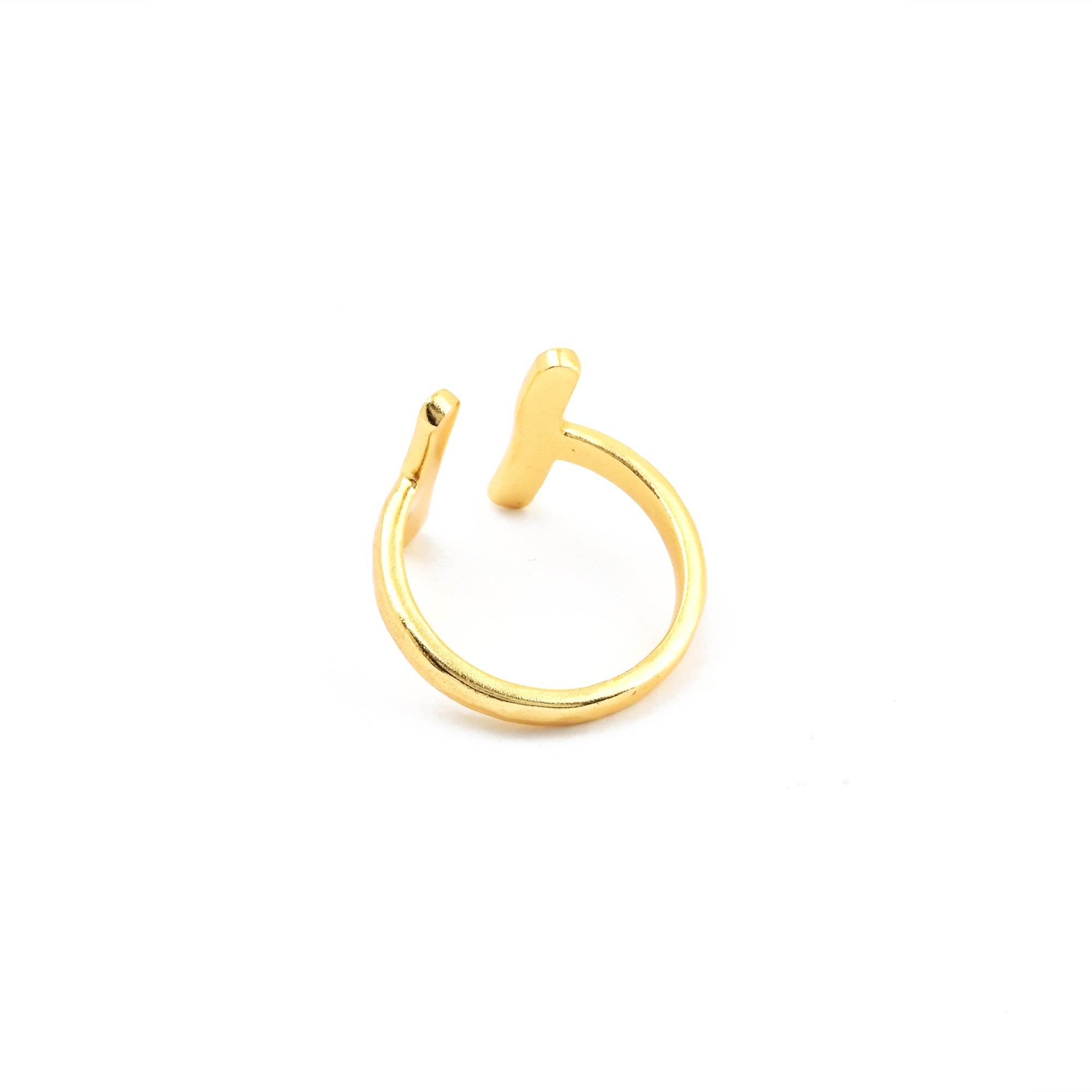 Hammered Open Cuff Adjustable Ring - La Vitá Jewels