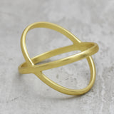 925 Sterling Silver Gold Plated Criss Cross X Band Rings, Wholesale jewelry