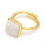 Handmade Sugar Druzy Adjustable Ring