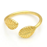 22k  Open Cuff Leaf Rings, Women Accessory, Wholesale jewelry