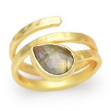 Pear cut Labradorite Ring