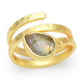 Pear cut Labradorite Ring