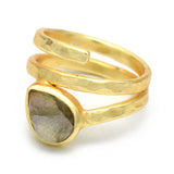 Pear cut Labradorite Ring